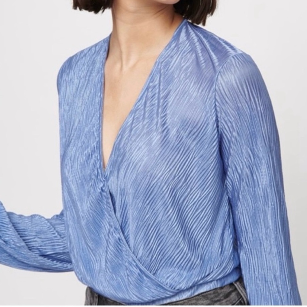 Dynamite Blue Surplice Blouse
